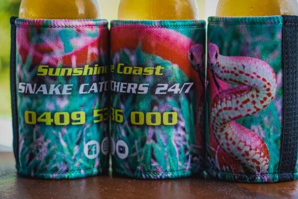 Three Sunshine Coast Snake Catcher Stubby Coolers