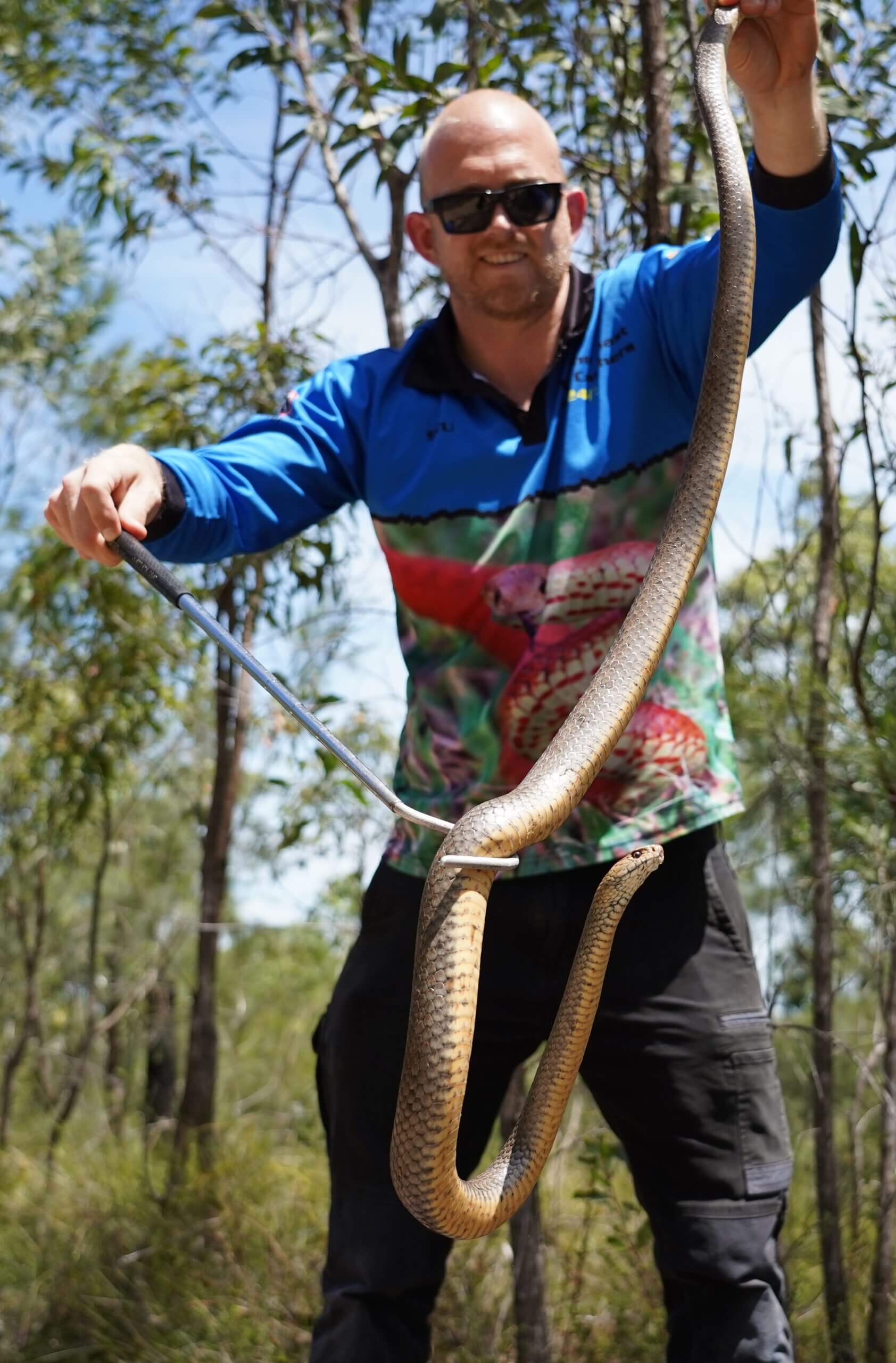 Stuart The Snake Catcher With A Local Brown Snake